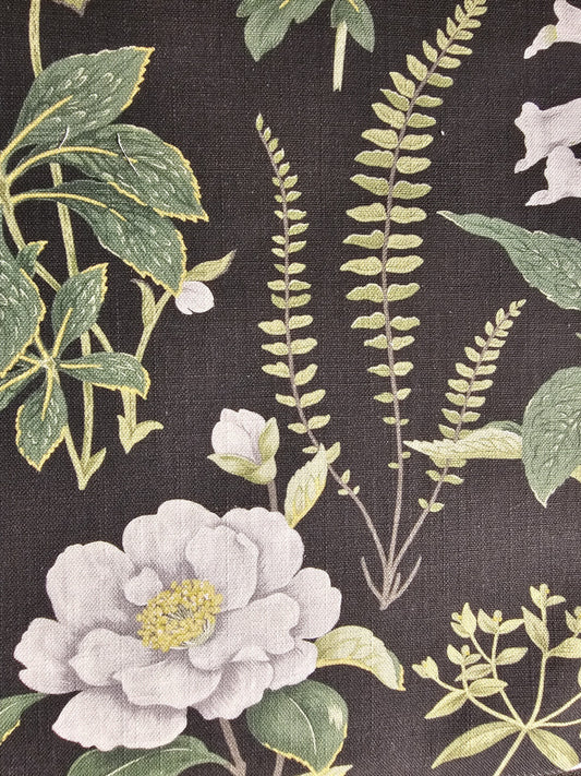 Tygprov - Floren Linen Charcoal